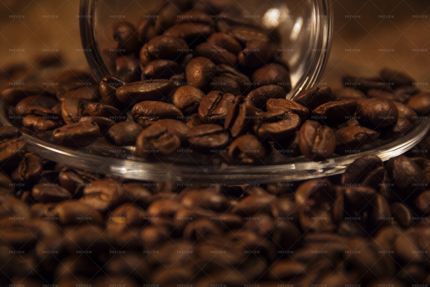 Pouring Out Coffee Beans: Stock Photos