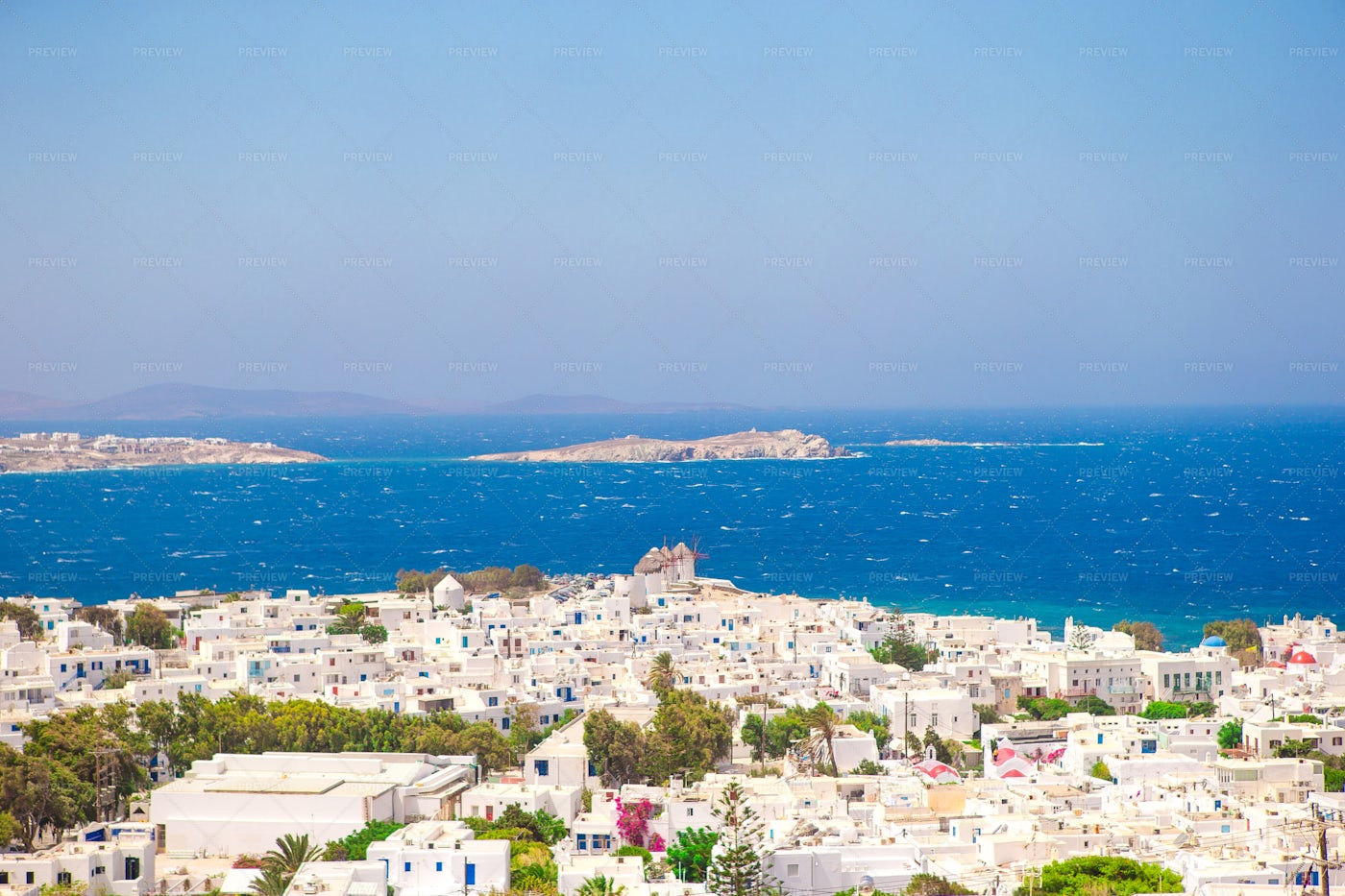 Greek Village Aerial: Stock Photos