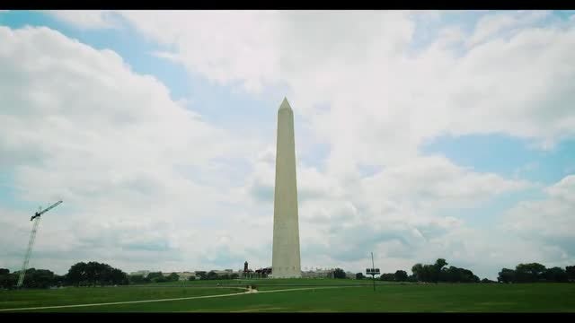 Washington Monument Timelapse With Clouds : Stock Video