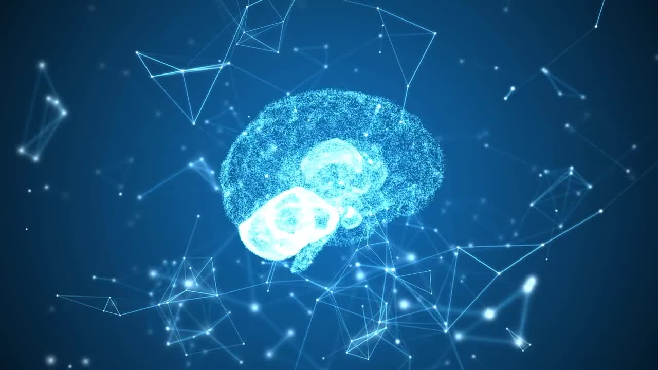 Human Brain Formed By Particles - Stock Motion Graphics | Motion Array