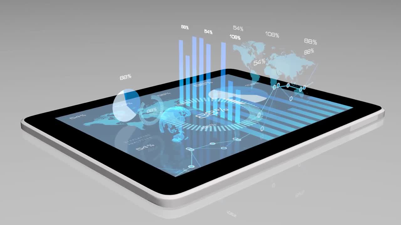 Financial Business Hologram Tablet - Stock Motion Graphics | Motion Array