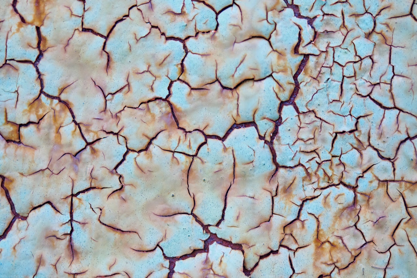 Cracking Blue Metal Wall: Stock Photos