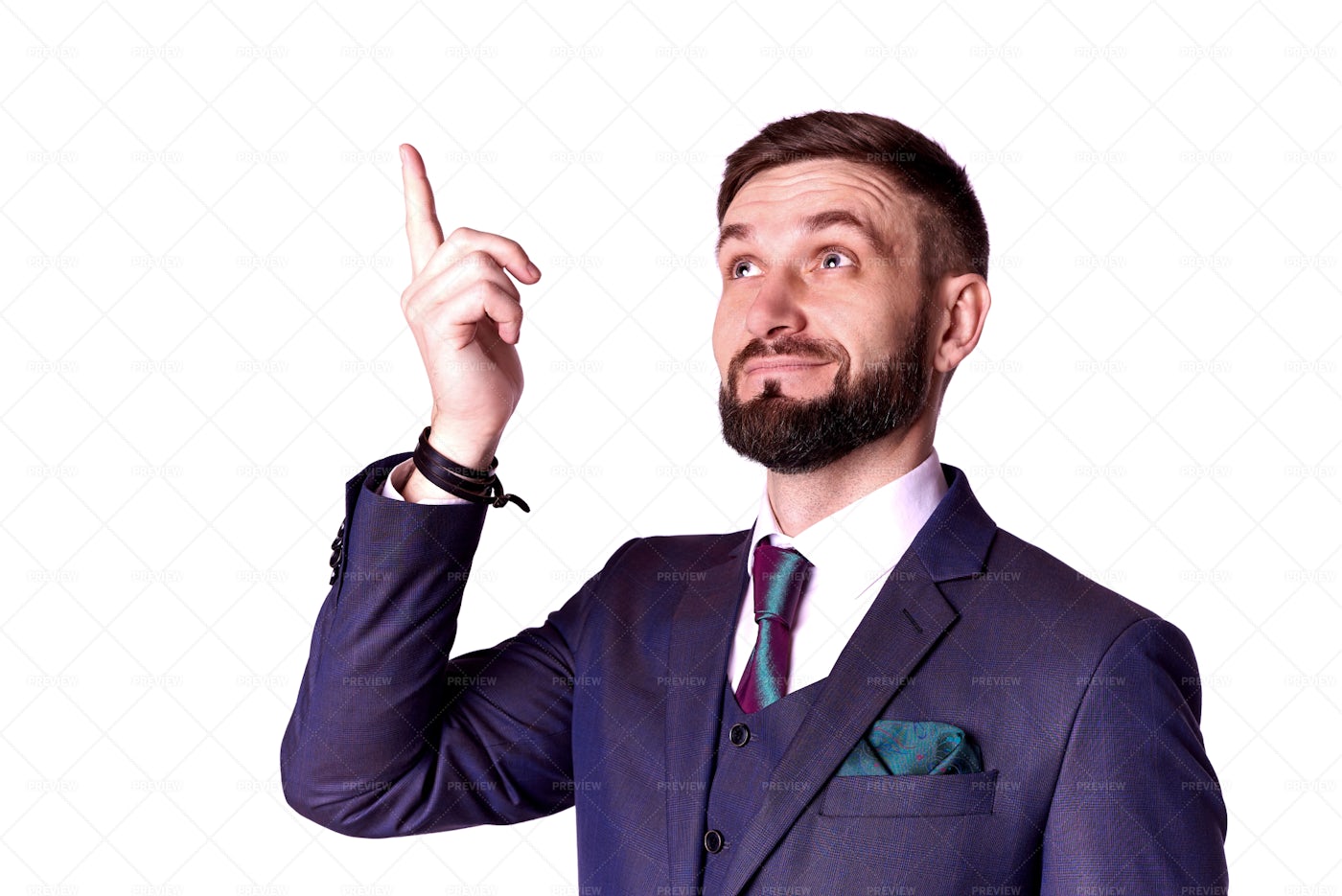 Businessman Points Up: Stock Photos