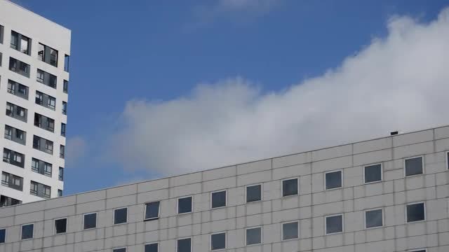 Modern Building Creeping Clouds: Stock Video