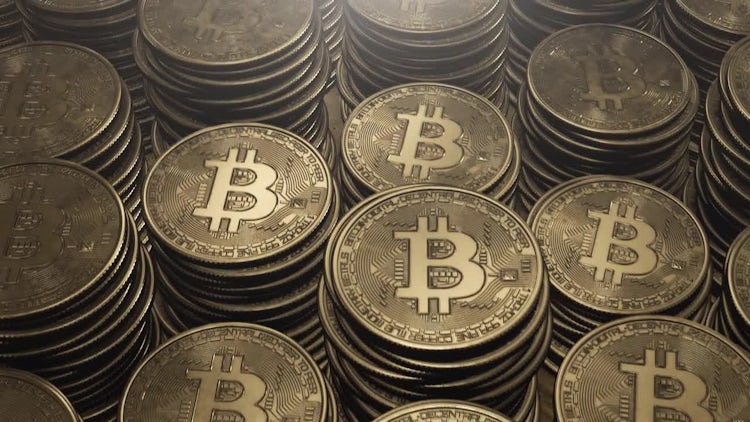 Bitcoin Physical Coins Loop: Stock Motion Graphics