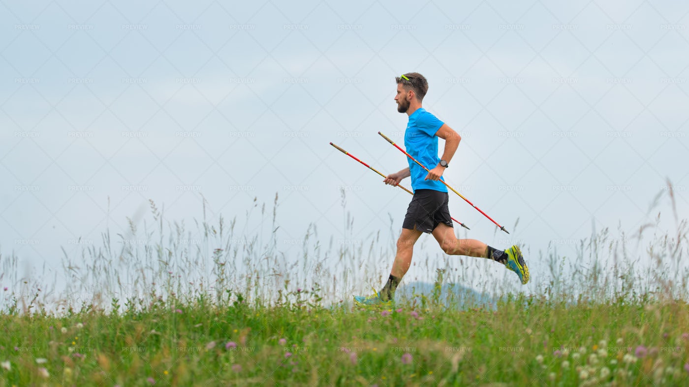 A Mountain Runner: Stock Photos