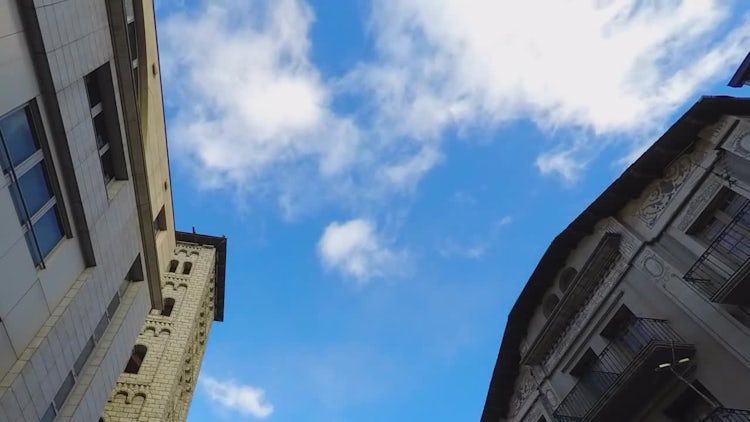 Classic Buildings Sky Fly Focus: Stock Video