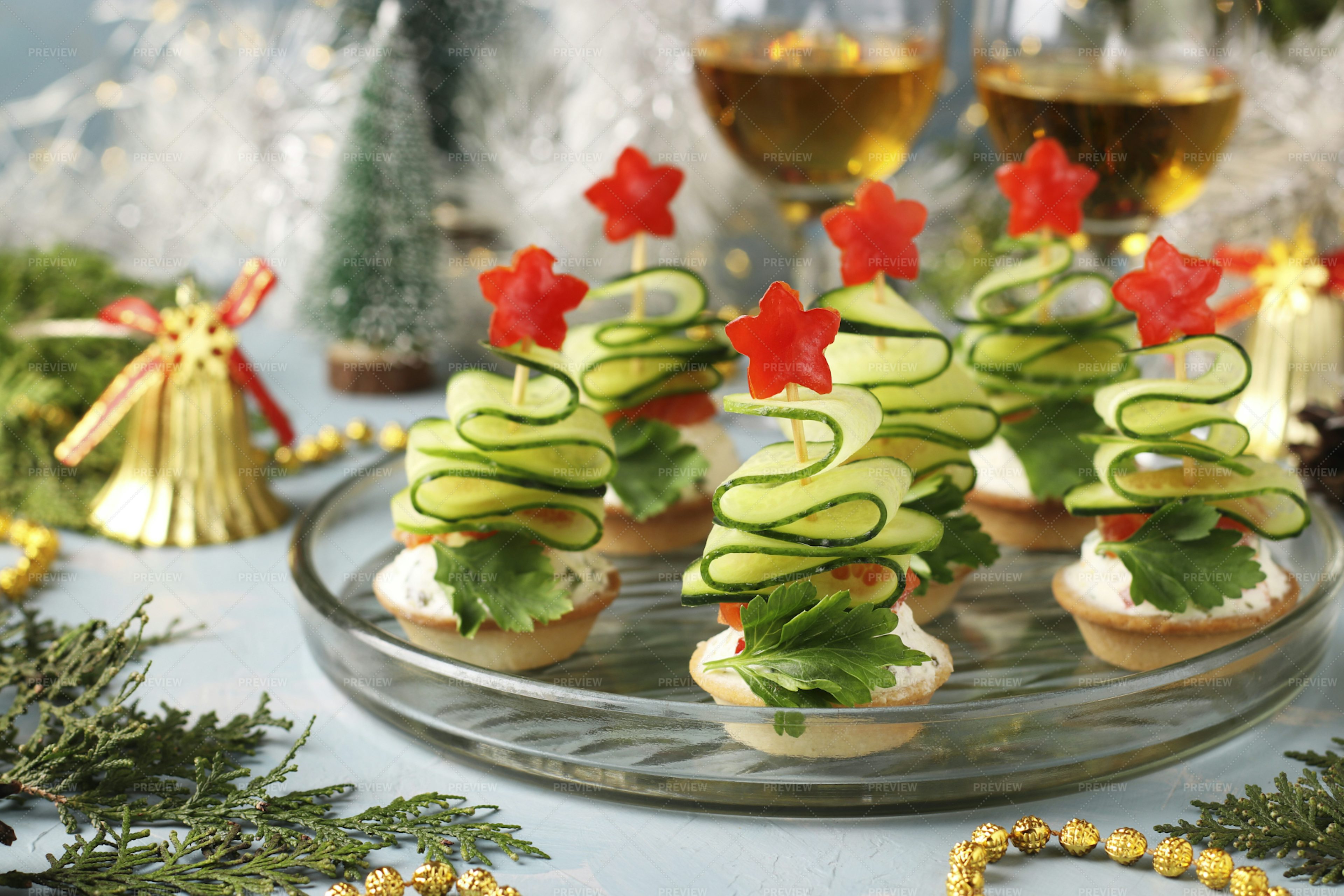 Festive Christmas Canapes - Stock Photos | Motion Array