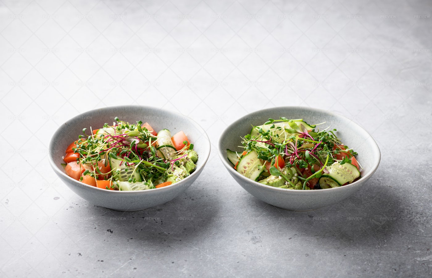 Cucumber And Tomato Salad: Stock Photos