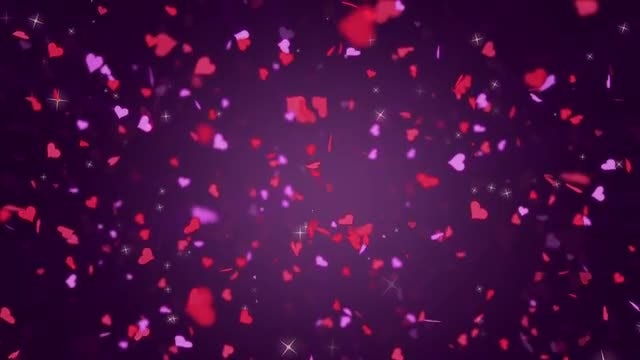Valentines Day Hearts Falling Loop: Stock Motion Graphics