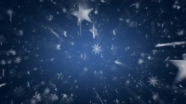 Snowflakes And Stars On Blue: Stock Motion Graphics