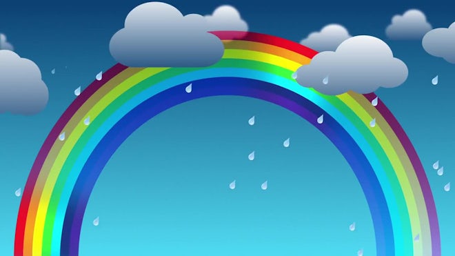 Rain & Rainbow Cartoon Background - Stock Motion Graphics | Motion Array