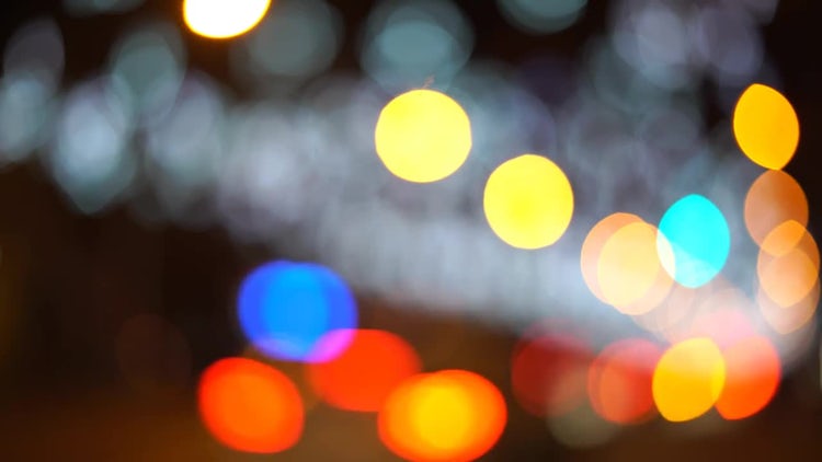 Bokeh Lights Cars And City: Stock Video