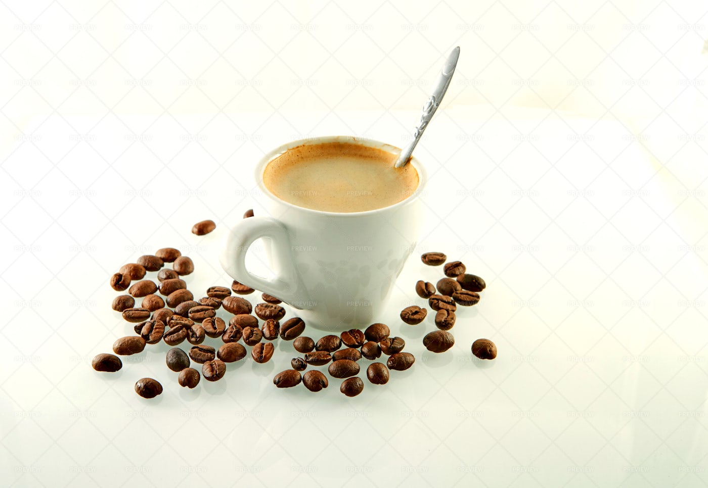 Coffee Cup And Beans: Stock Photos