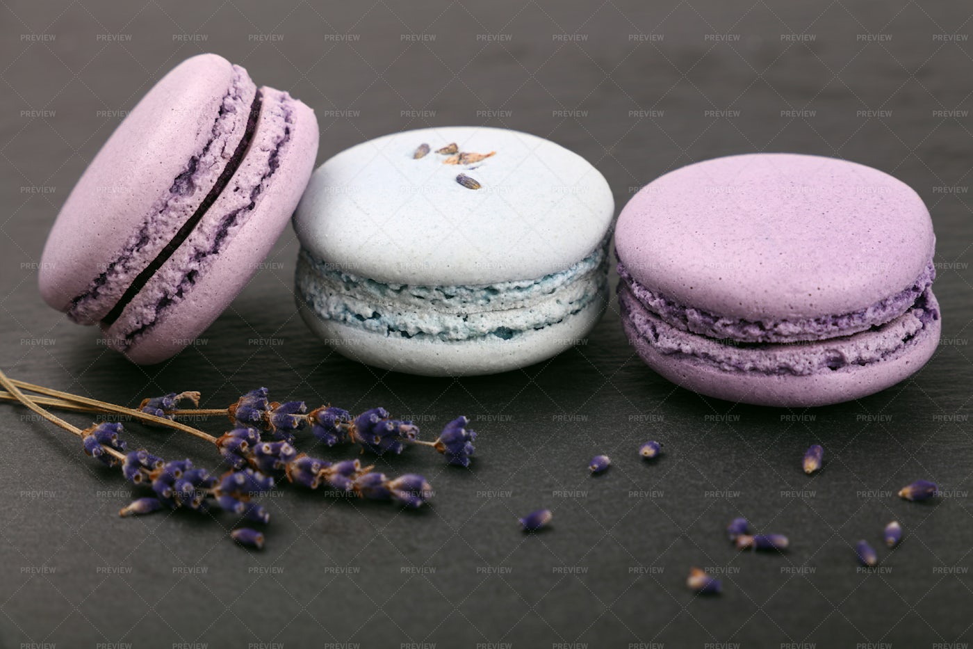 Purple Macaroon Cookies: Stock Photos