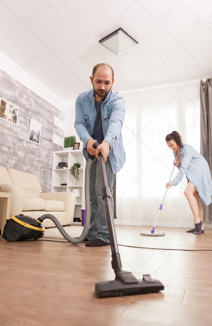 Vacuuming The House: Stock Photos