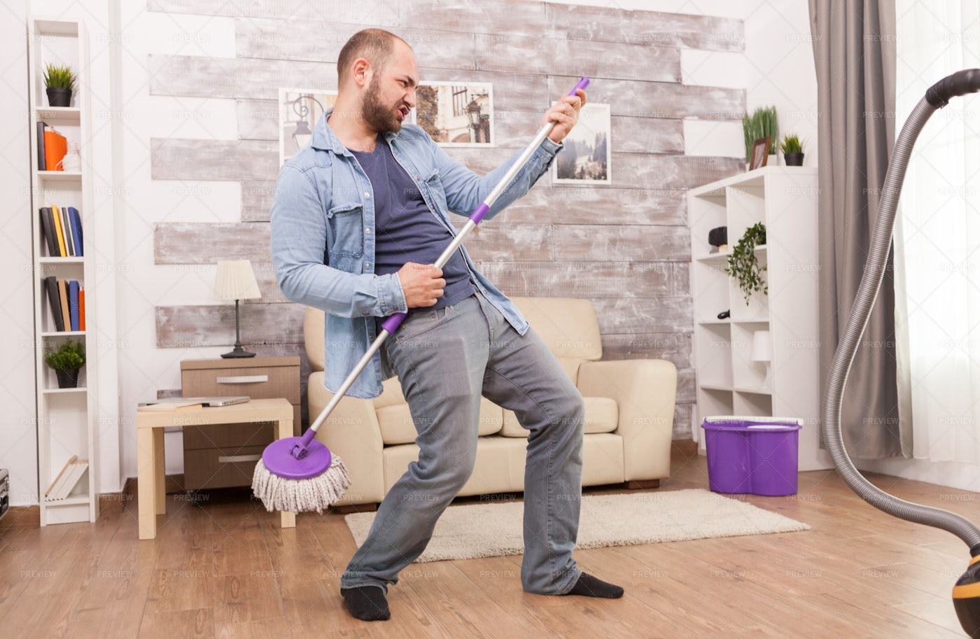 Cleaning And Having Fun: Stock Photos