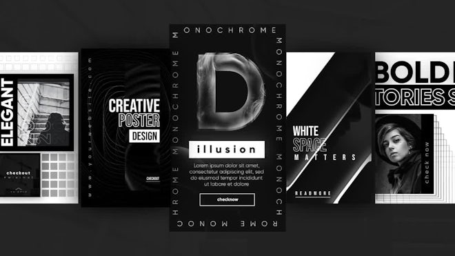 Instagram Monochrome Stories Freebies template preview