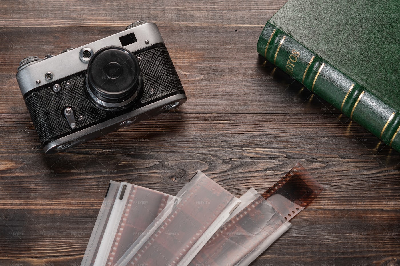 Vintage Camera And Films: Stock Photos