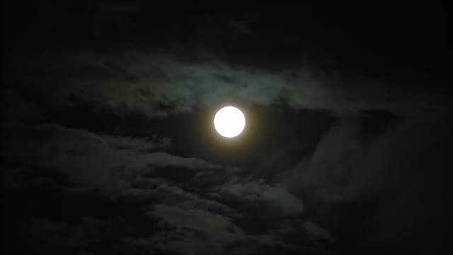 Full Moon in Black Sky: Stock Video