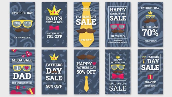 10 Father`s Day Sales 2020 Freebies template preview