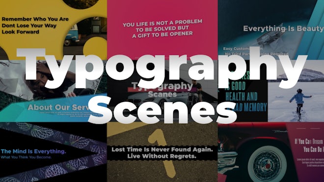 Typography Scenes Freebies template preview