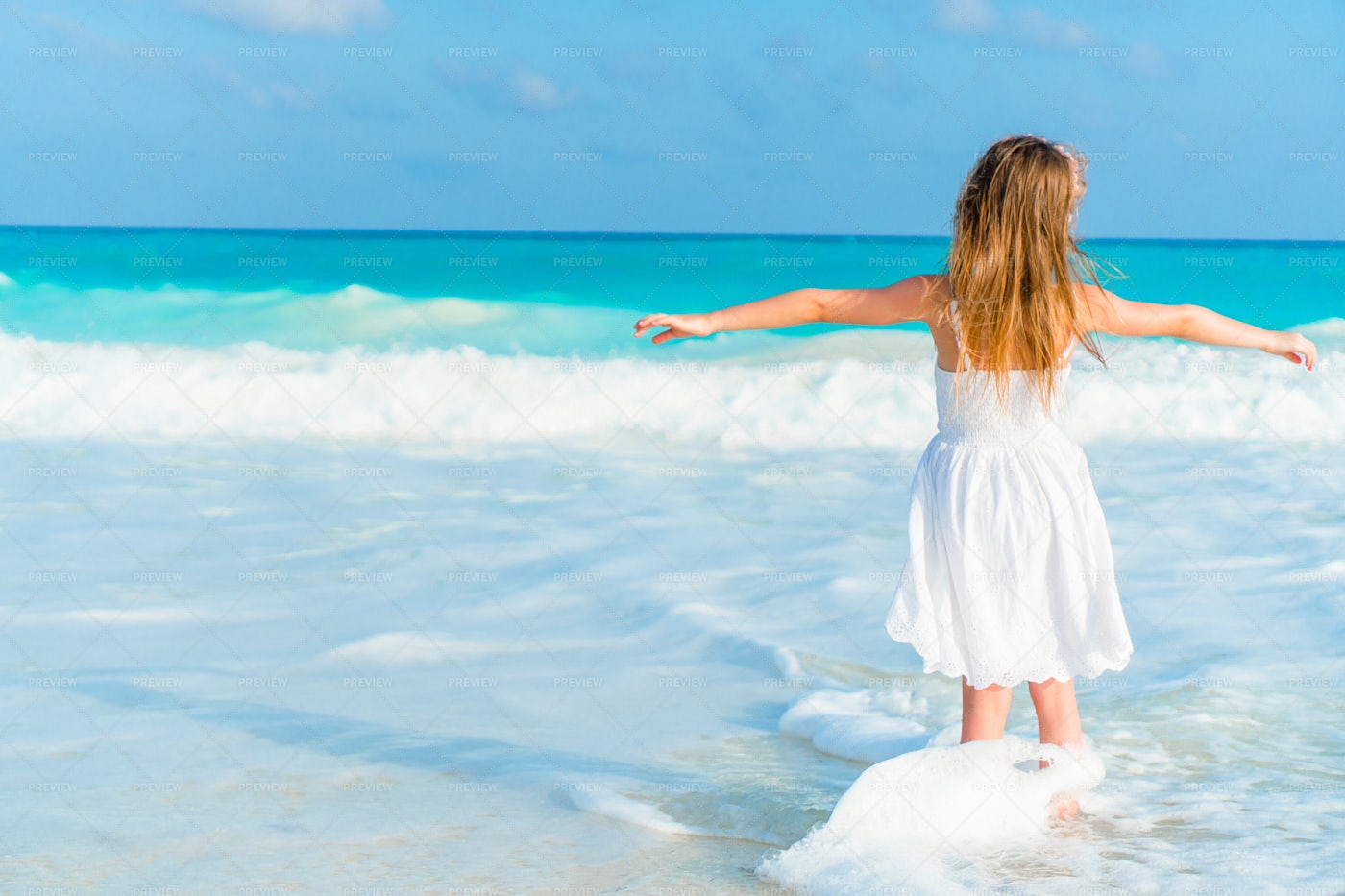 Little Girl At Beach: Stock Photos