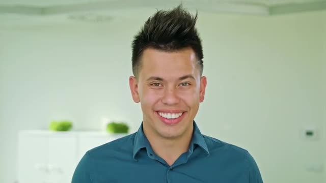 Smiling Man in Office: Stock Video