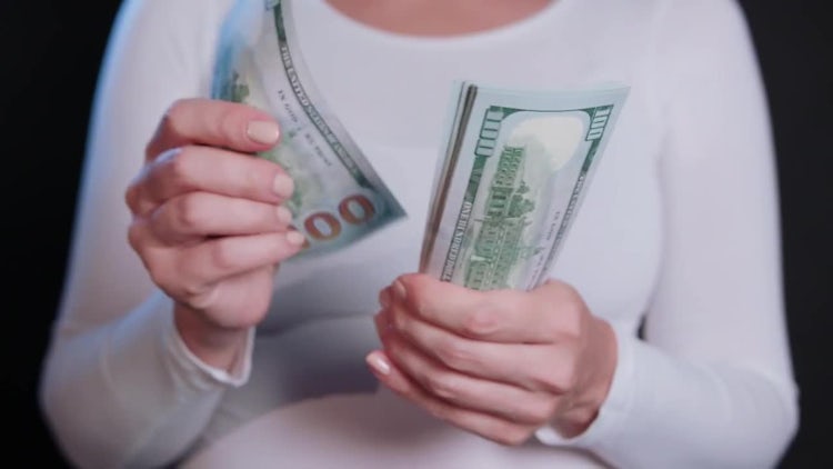 Woman Counting Money: Stock Video
