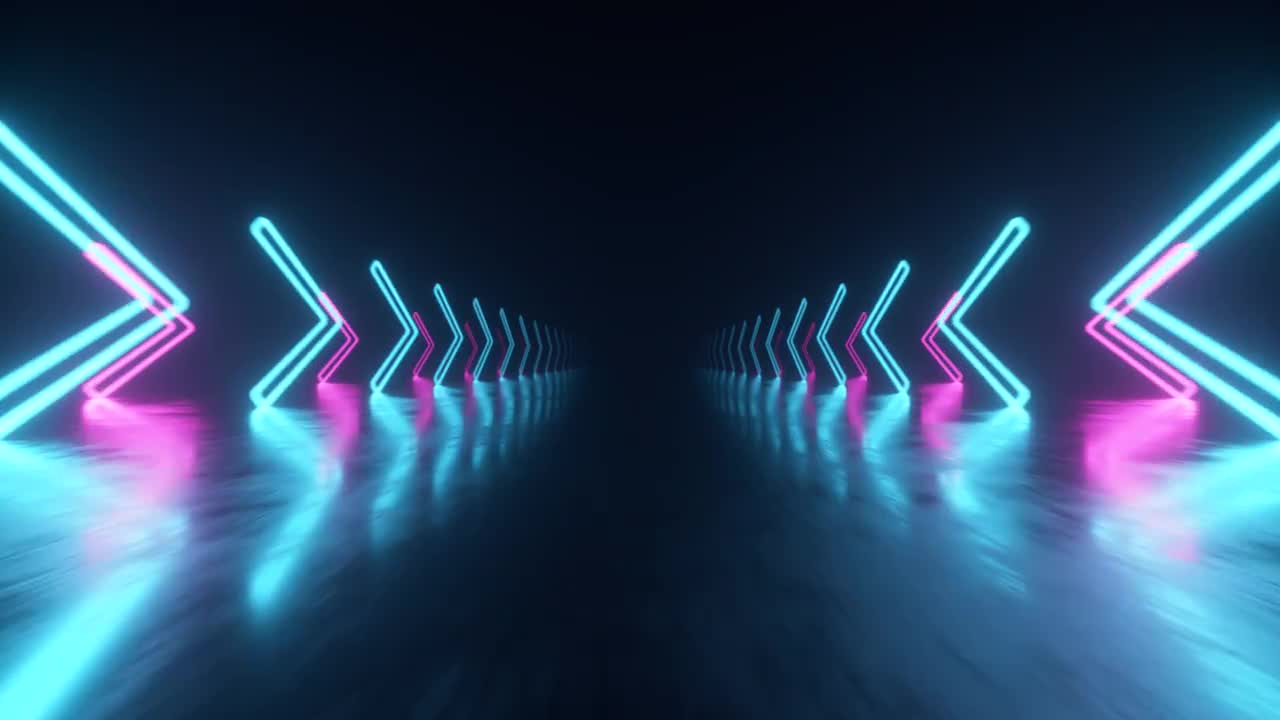 Fast Flight Through Neon Arrows 1 - Stock Motion Graphics | Motion Array