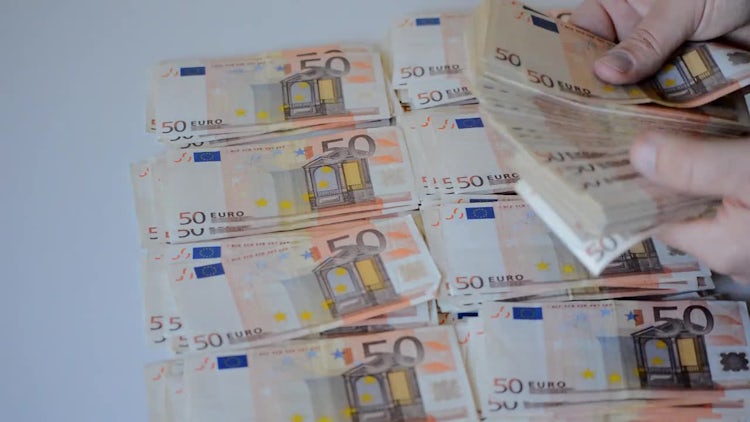 Euro Banknotes Stacking And Counting: Stock Video