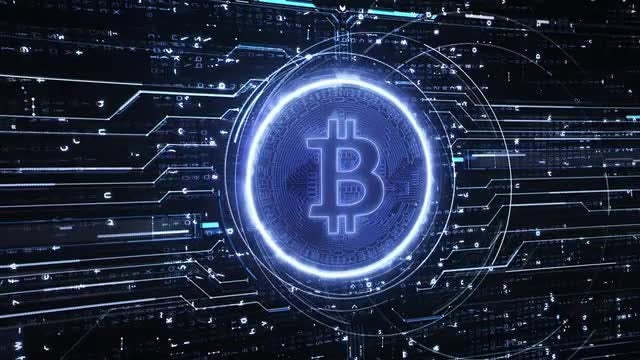 Bitcoin Hi-Tech Background: Stock Motion Graphics