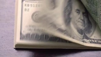 Bundle Of American USD Money On Table: Stock Video
