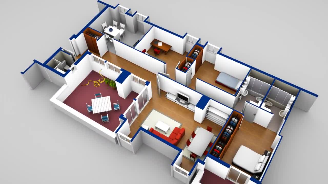 Технический дизайн. Blueprint 3d. Building 3d Blueprint Top right. House from it movie Blueprint.