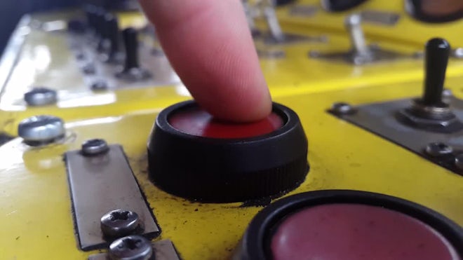 Finger presses the big red button Stock Video Footage by ©MarySerr  #381711654