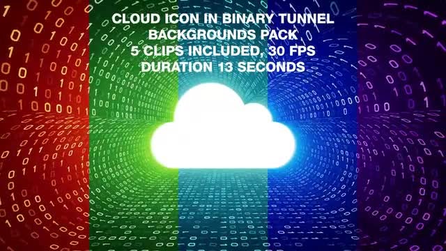 Cloud In Binary Tunnel Backgrounds Pack: Stock Motion Graphics