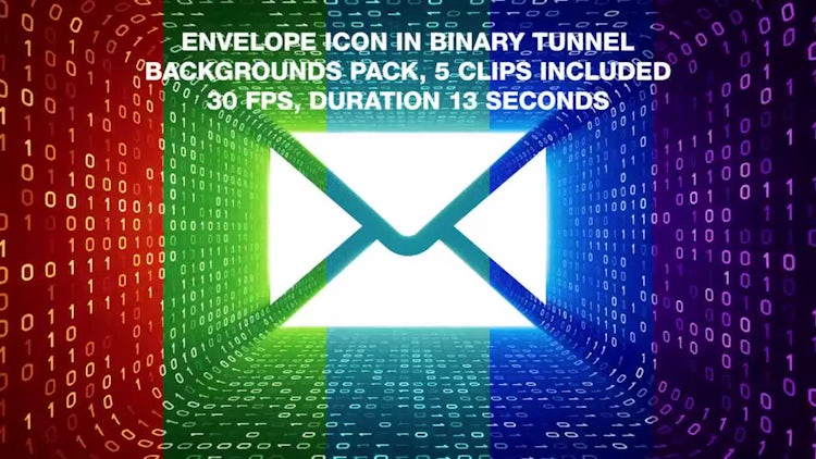 Envelop In Binary Tunnel Backgrounds Pack: Stock Motion Graphics