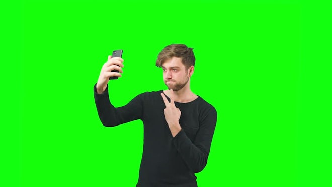 Girl's Selfie Green Screen Background - Stock Video | Motion Array
