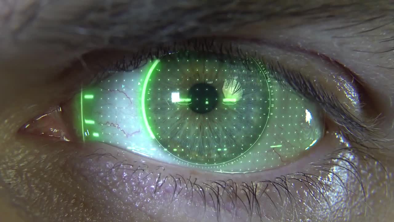 Close-up Eye Computing Data - Stock Motion Graphics | Motion Array