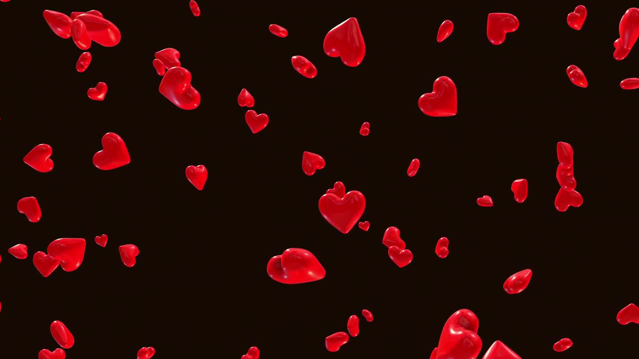 falling hearts video overlay