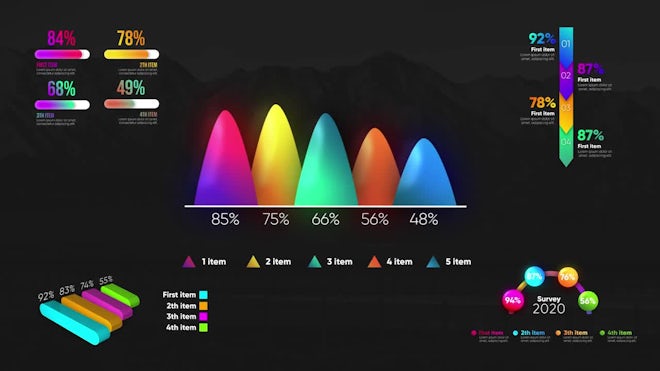 Infographic Graphs Toolkit V3 Freebies template preview