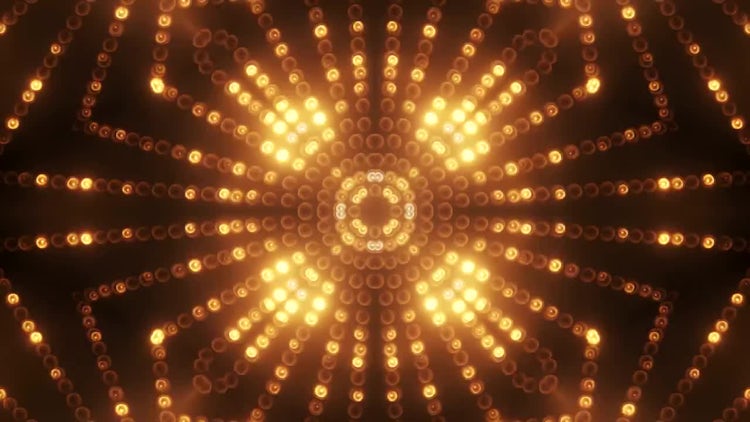 Gold Circle LED Animated VJ background: Stock Motion Graphics