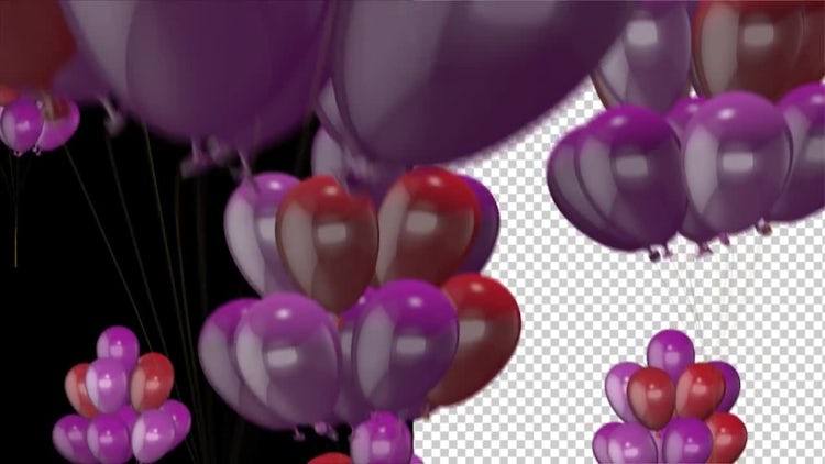 Flying Balloons With Alpha Channel: Stock Motion Graphics
