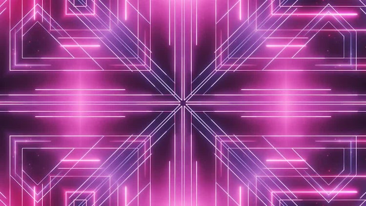 Neon Abstract Lines VJ Background - Stock Motion Graphics