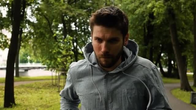 Man Running In Park: Stock Video
