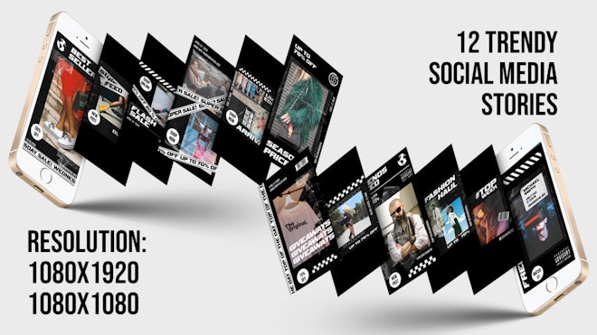 12 Trendy Social Media Stories Freebies template preview