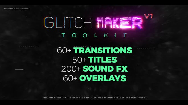 Glitch Text Effects Toolkit + 30 Title Animation Presets, Titles