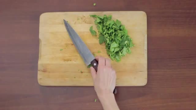 Slicing Parsley: Stock Video