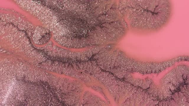 Pink Particles, Oil And Ink: Stock Video