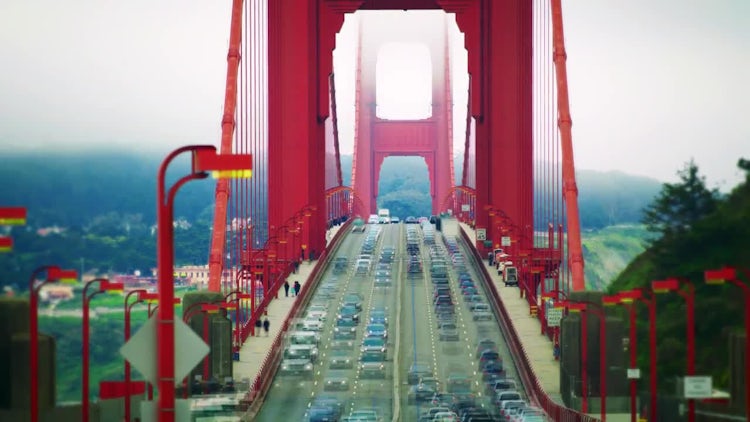 Golden Gate Traffic Time-Lapse: Stock Video